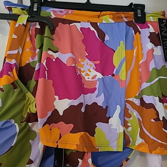 Catalina Swimsuit 3X Tankini Bathing Suit Two Piece Multicolor Floral - Picture 4 of 9